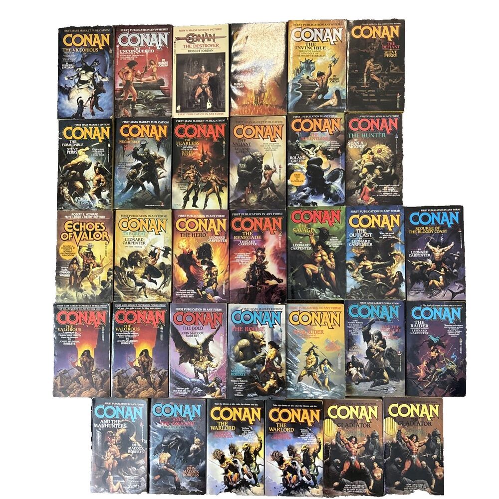 29 Conan the Barbarian Books Lot Perry, Roberts, Jordan, Carpenter Moore
